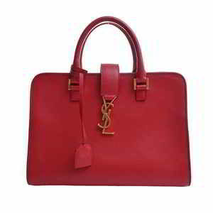 Saint Laurent Leather Baby Cabas 2way Handbag Red